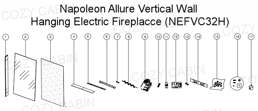 Allure Vertical Wall Hanging Electric Fireplace (NEFVC32H) #NEFVC32H